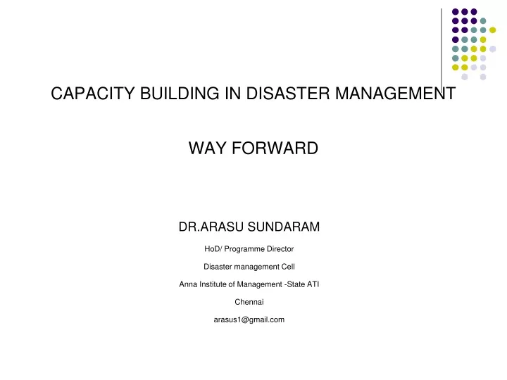 capacity building in disaster management