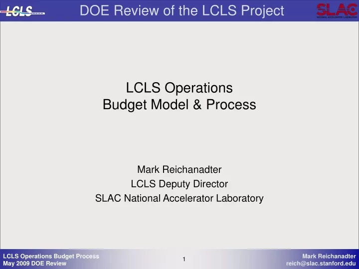 lcls operations budget model process