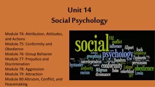 Unit 14 Social Psychology