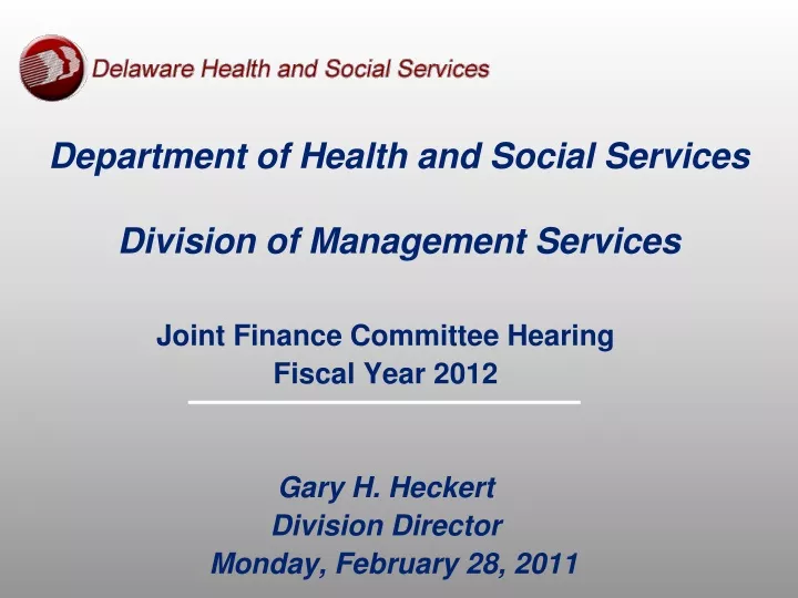 department of health and social services division of management services