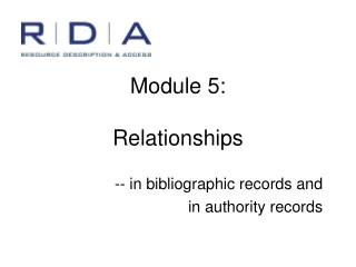 Module 5: Relationships
