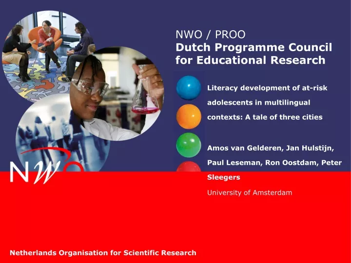 nwo proo dutch programme council for educational research