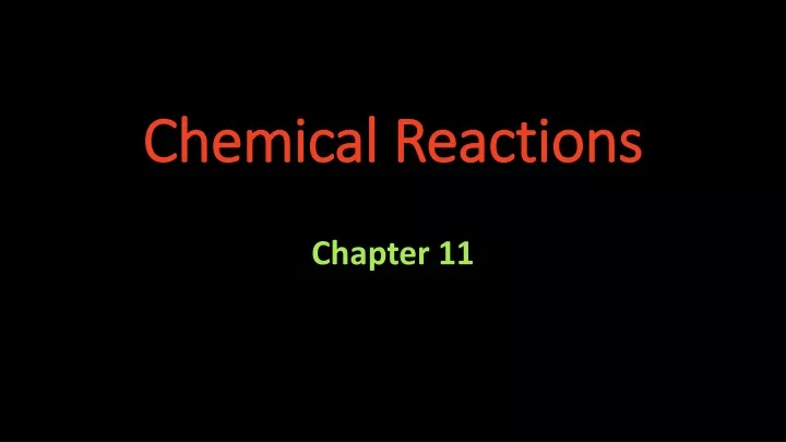 chemical reactions