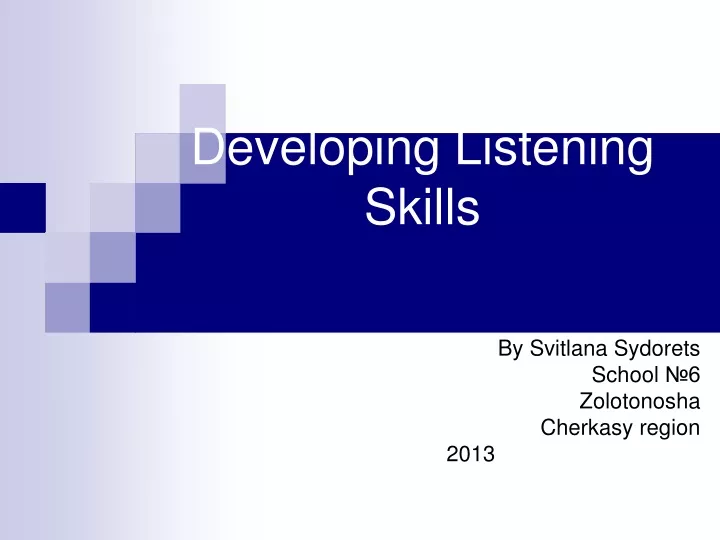 developing listening skills