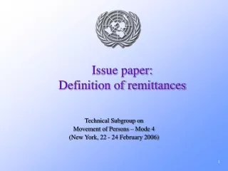 Issue paper: Definition of remittances