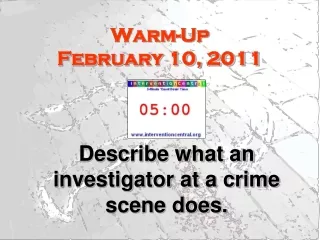 Warm-Up   February 10, 2011