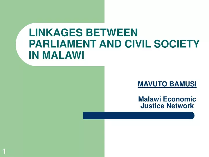 linkages between parliament and civil society in malawi