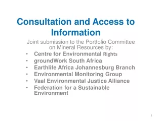 Consultation and Access to Information