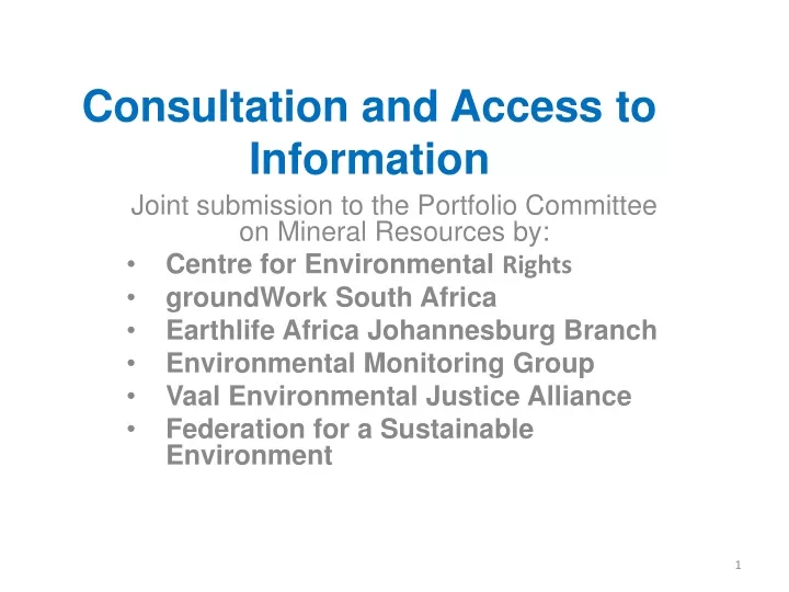 consultation and access to information