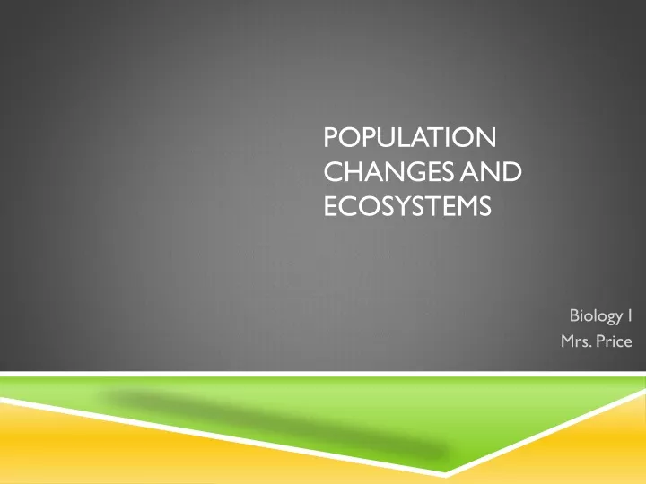 population changes and ecosystems