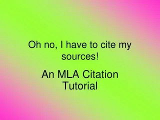 Oh no, I have to cite my sources!