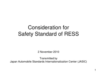 Consideration for  Safety Standard of RESS