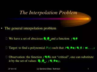 The Interpolation Problem