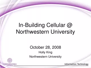 In-Building Cellular @  Northwestern University