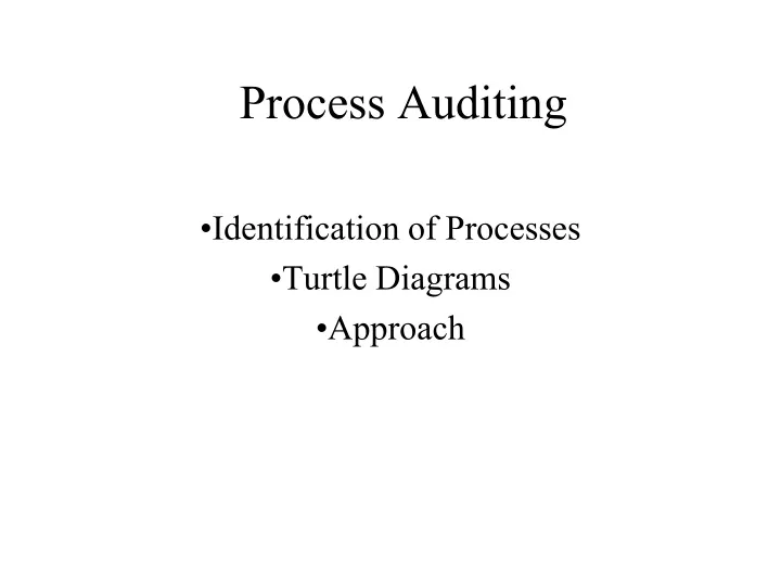 process auditing