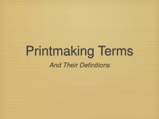 Printmaking Terms