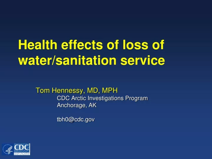 health effects of loss of water sanitation service