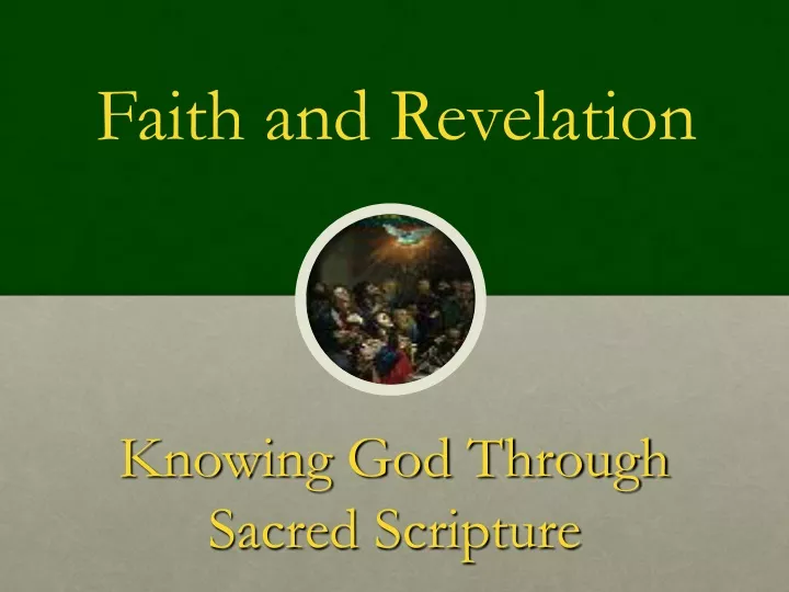 knowing god through sacred scripture