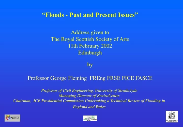 floods past and present issues address given