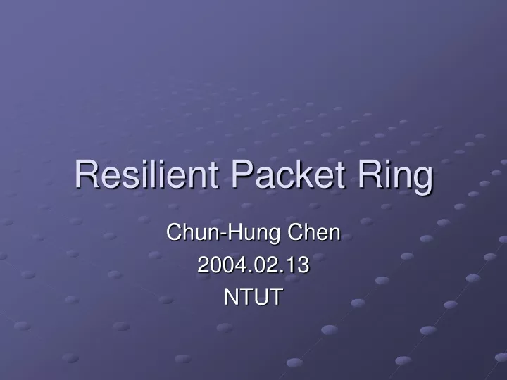 resilient packet ring