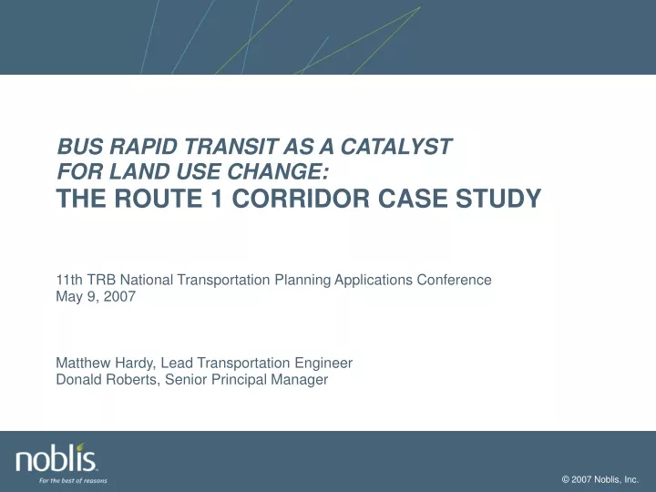 bus rapid transit as a catalyst for land