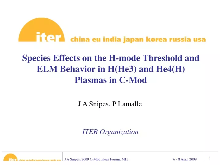 species effects on the h mode threshold