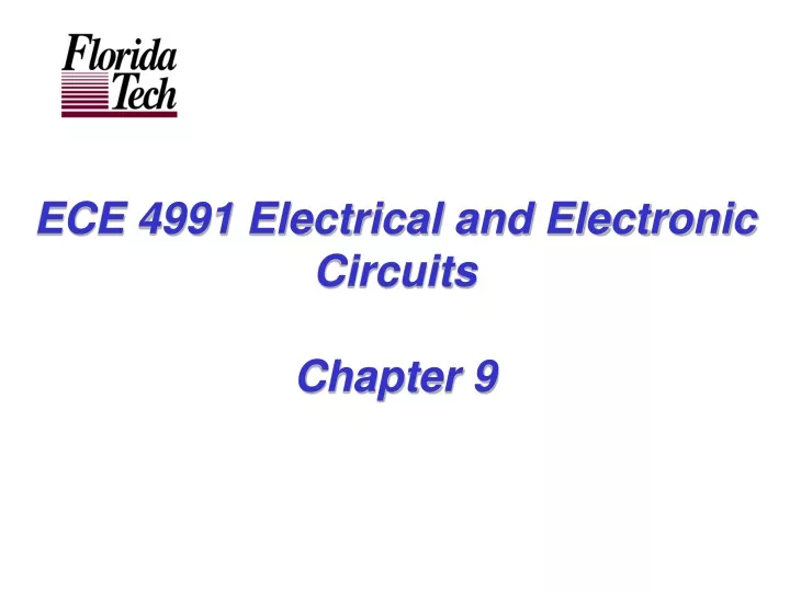 ece 4991 electrical and electronic circuits chapter 9