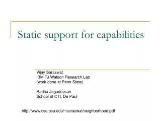 Static support for capabilities