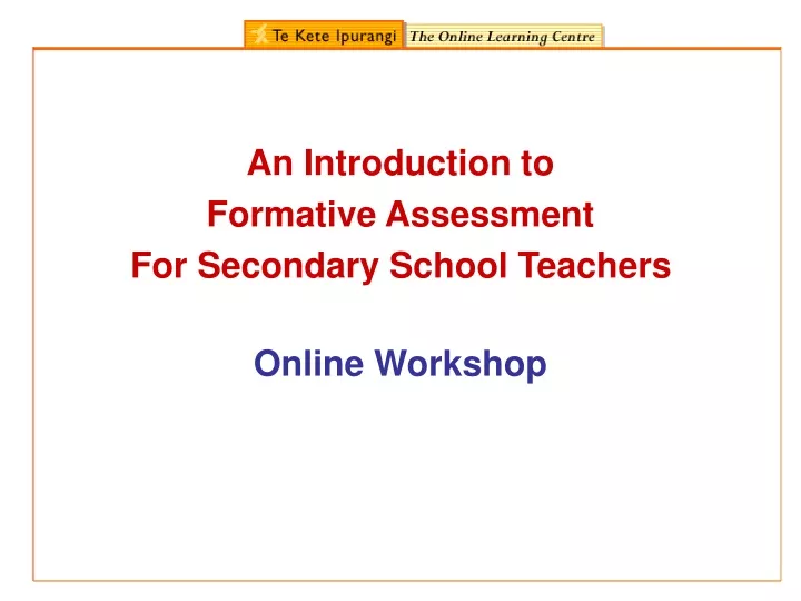 an introduction to formative assessment