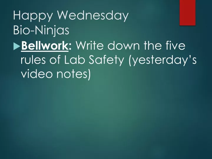 happy wednesday bio ninjas