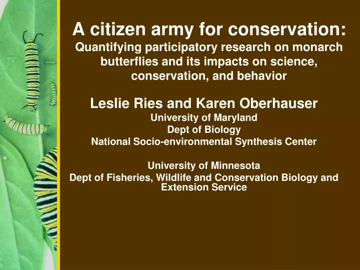 a citizen army for conservation quantifying