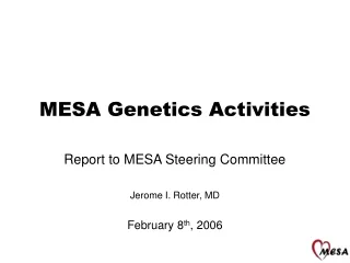 MESA Genetics Activities
