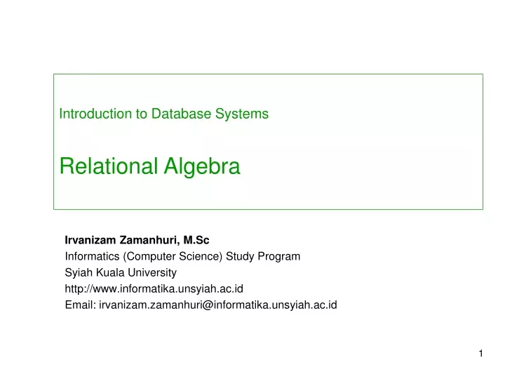 introduction to database systems relational