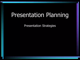 Presentation Planning