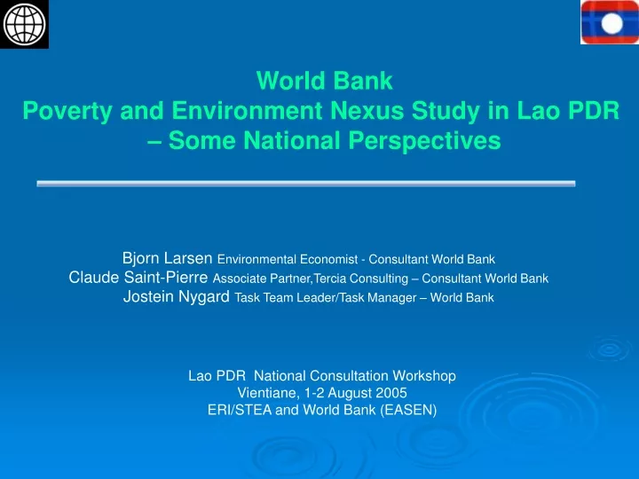 world bank poverty and environment nexus study