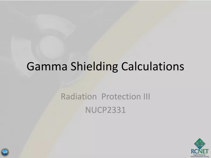 gamma shielding calculations