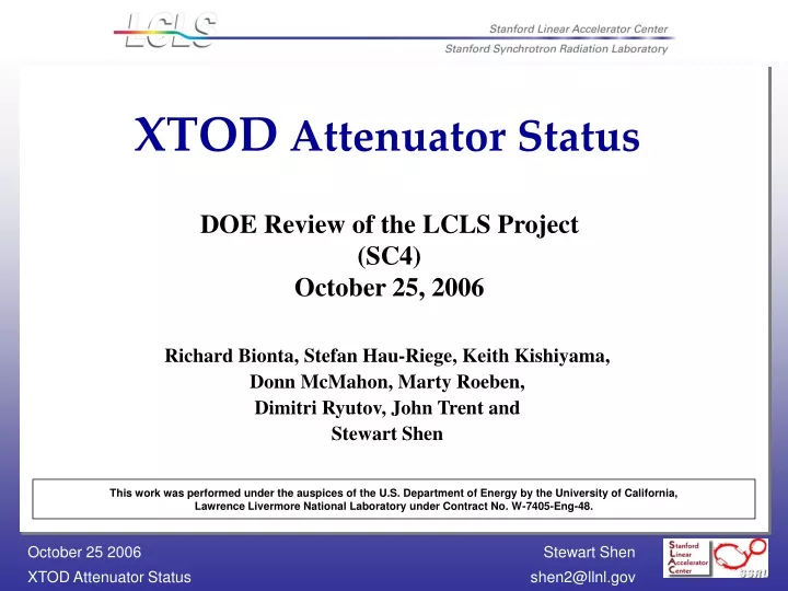 xtod attenuator status