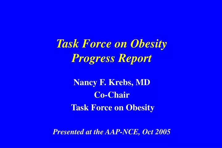 task force on obesity progress report