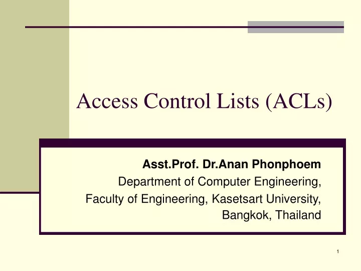 access control lists acls
