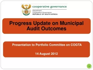 Introduction Background on Operation Clean Audit Municipal Audit Outcome
