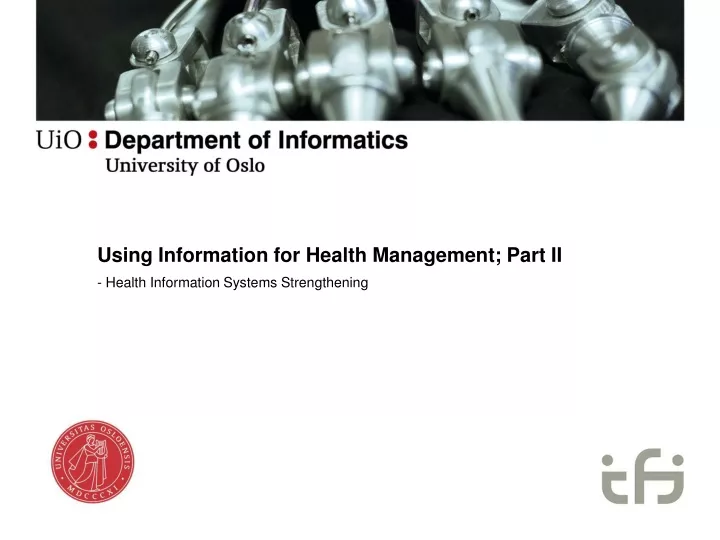 using information for health management part ii