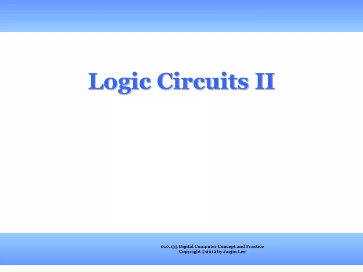 logic circuits ii
