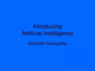 Introducing  Artificial Intelligence
