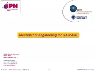 Mechanical engineering for GASPARD