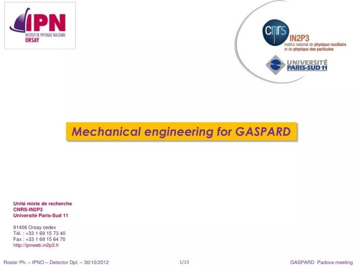 mechanical engineering for gaspard