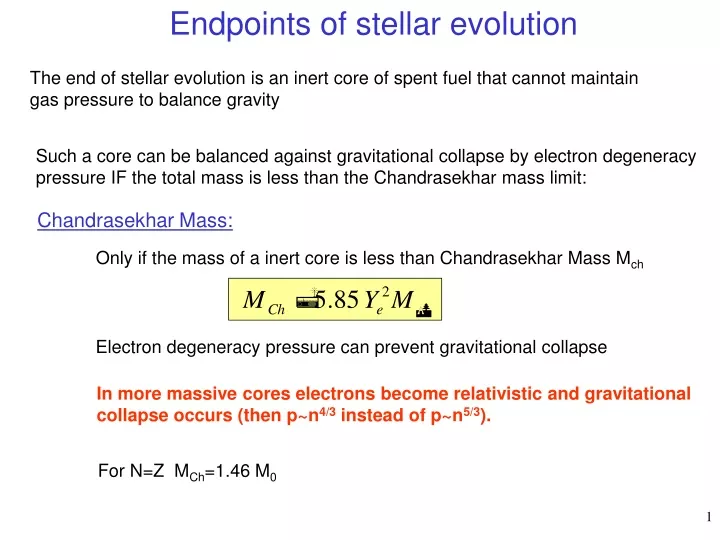 endpoints of stellar evolution