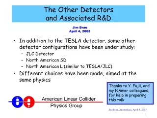 The Other Detectors and Associated R&amp;D