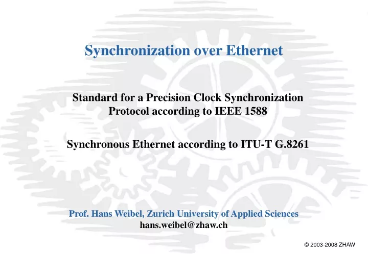 synchronization over ethernet