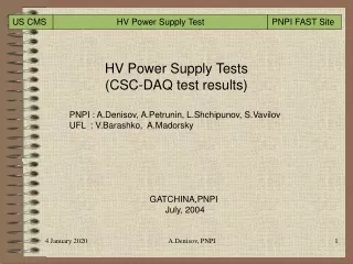 HV Power Supply Test