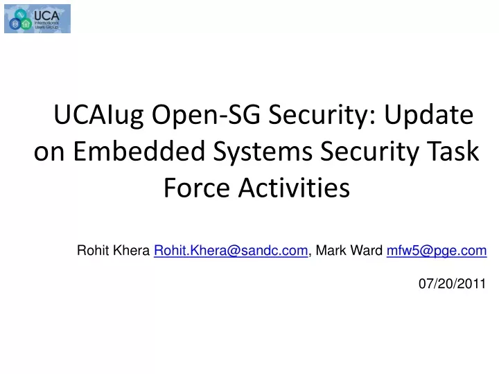 ucaiug open sg security update on embedded systems security task force activities